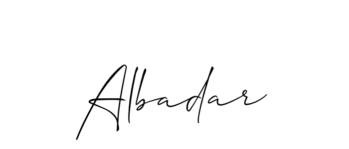 It looks lik you need a new signature style for name Albadar. Design unique handwritten (Allison_Script) signature with our free signature maker in just a few clicks. Albadar signature style 2 images and pictures png