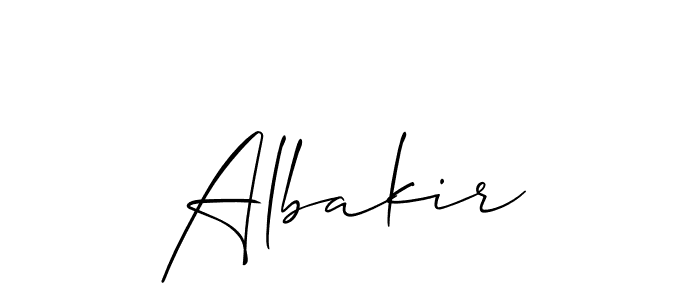 Make a beautiful signature design for name Albakir. With this signature (Allison_Script) style, you can create a handwritten signature for free. Albakir signature style 2 images and pictures png