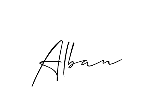 Make a beautiful signature design for name Alban. With this signature (Allison_Script) style, you can create a handwritten signature for free. Alban signature style 2 images and pictures png