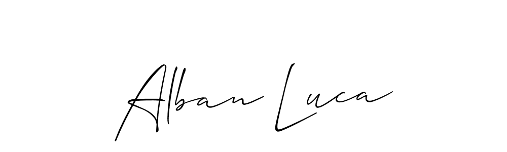 Alban Luca stylish signature style. Best Handwritten Sign (Allison_Script) for my name. Handwritten Signature Collection Ideas for my name Alban Luca. Alban Luca signature style 2 images and pictures png