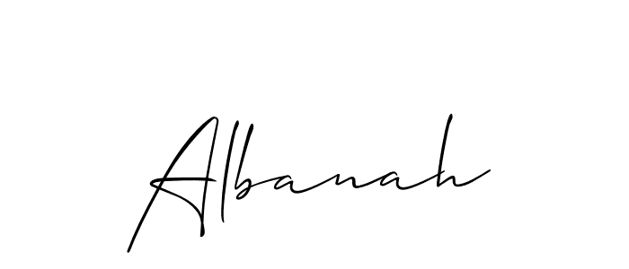 It looks lik you need a new signature style for name Albanah. Design unique handwritten (Allison_Script) signature with our free signature maker in just a few clicks. Albanah signature style 2 images and pictures png