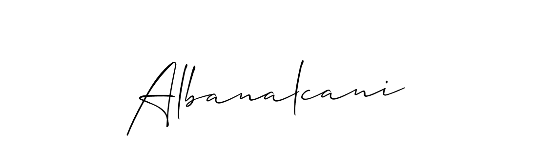 You should practise on your own different ways (Allison_Script) to write your name (Albanalcani) in signature. don't let someone else do it for you. Albanalcani signature style 2 images and pictures png