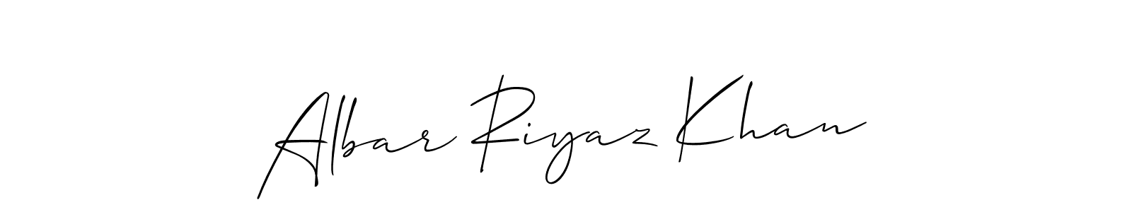 Use a signature maker to create a handwritten signature online. With this signature software, you can design (Allison_Script) your own signature for name Albar Riyaz Khan. Albar Riyaz Khan signature style 2 images and pictures png