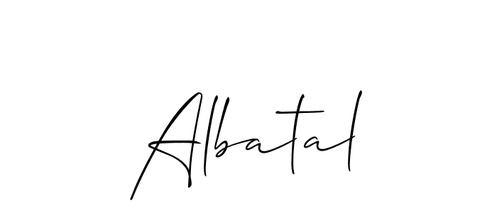 Design your own signature with our free online signature maker. With this signature software, you can create a handwritten (Allison_Script) signature for name Albatal. Albatal signature style 2 images and pictures png