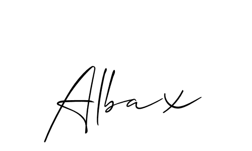 You should practise on your own different ways (Allison_Script) to write your name (Albax) in signature. don't let someone else do it for you. Albax signature style 2 images and pictures png