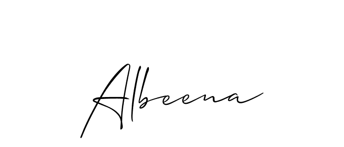 Also we have Albeena name is the best signature style. Create professional handwritten signature collection using Allison_Script autograph style. Albeena signature style 2 images and pictures png