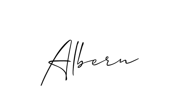 Create a beautiful signature design for name Albern. With this signature (Allison_Script) fonts, you can make a handwritten signature for free. Albern signature style 2 images and pictures png