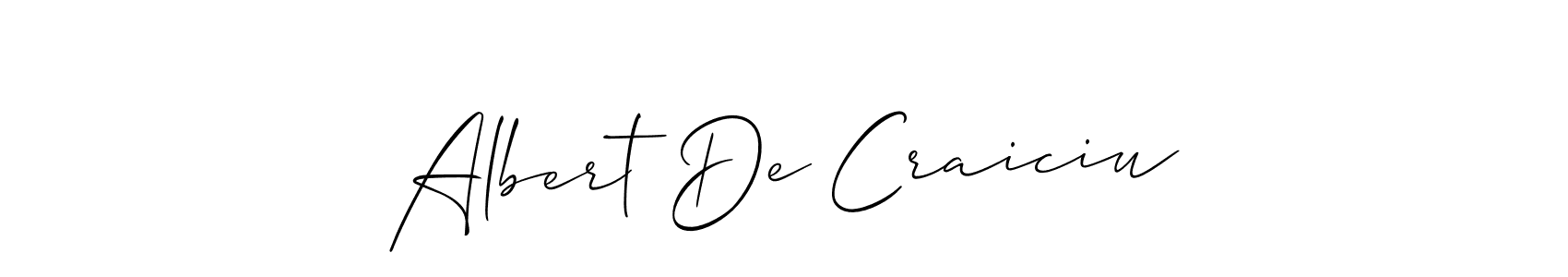Make a short Albert De Craiciu signature style. Manage your documents anywhere anytime using Allison_Script. Create and add eSignatures, submit forms, share and send files easily. Albert De Craiciu signature style 2 images and pictures png
