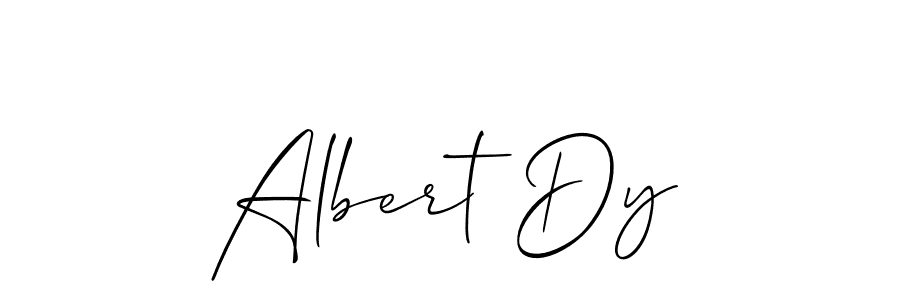 You should practise on your own different ways (Allison_Script) to write your name (Albert Dy) in signature. don't let someone else do it for you. Albert Dy signature style 2 images and pictures png