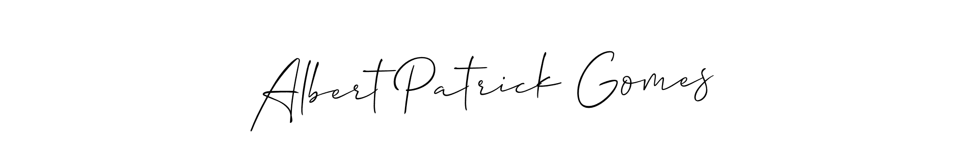 Use a signature maker to create a handwritten signature online. With this signature software, you can design (Allison_Script) your own signature for name Albert Patrick Gomes. Albert Patrick Gomes signature style 2 images and pictures png