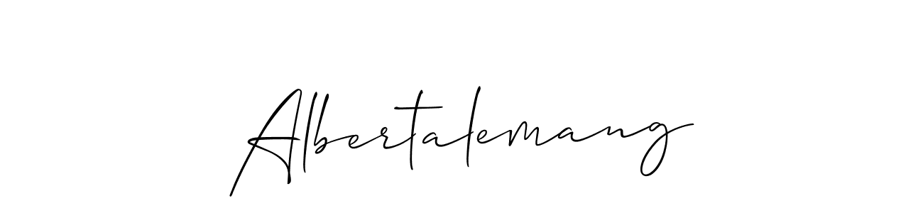 It looks lik you need a new signature style for name Albertalemang. Design unique handwritten (Allison_Script) signature with our free signature maker in just a few clicks. Albertalemang signature style 2 images and pictures png