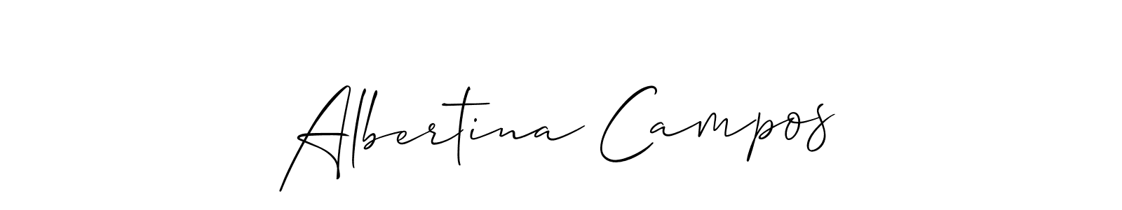 Make a beautiful signature design for name Albertina Campos. With this signature (Allison_Script) style, you can create a handwritten signature for free. Albertina Campos signature style 2 images and pictures png