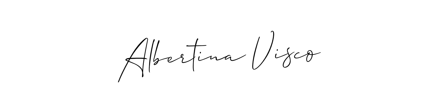 Make a beautiful signature design for name Albertina Visco. With this signature (Allison_Script) style, you can create a handwritten signature for free. Albertina Visco signature style 2 images and pictures png