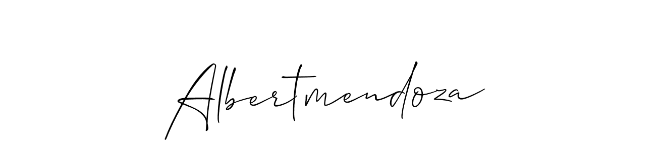 How to make Albertmendoza signature? Allison_Script is a professional autograph style. Create handwritten signature for Albertmendoza name. Albertmendoza signature style 2 images and pictures png