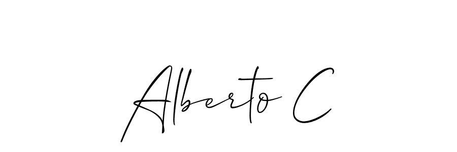 How to make Alberto C signature? Allison_Script is a professional autograph style. Create handwritten signature for Alberto C name. Alberto C signature style 2 images and pictures png