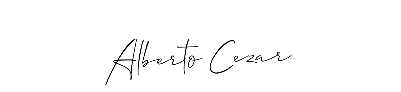 Use a signature maker to create a handwritten signature online. With this signature software, you can design (Allison_Script) your own signature for name Alberto Cezar. Alberto Cezar signature style 2 images and pictures png