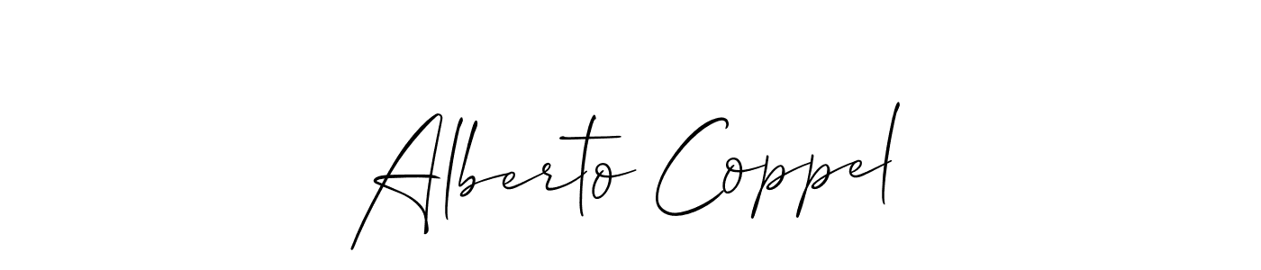 Also You can easily find your signature by using the search form. We will create Alberto Coppel name handwritten signature images for you free of cost using Allison_Script sign style. Alberto Coppel signature style 2 images and pictures png