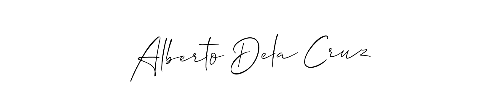 Allison_Script is a professional signature style that is perfect for those who want to add a touch of class to their signature. It is also a great choice for those who want to make their signature more unique. Get Alberto Dela Cruz name to fancy signature for free. Alberto Dela Cruz signature style 2 images and pictures png