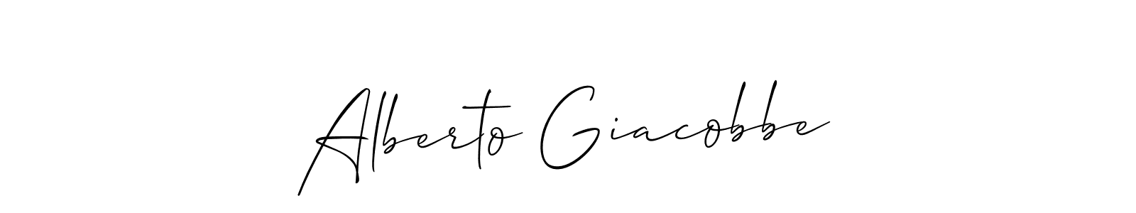 Make a beautiful signature design for name Alberto Giacobbe. With this signature (Allison_Script) style, you can create a handwritten signature for free. Alberto Giacobbe signature style 2 images and pictures png