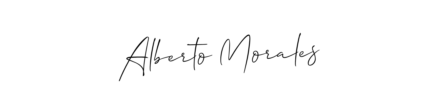 Alberto Morales stylish signature style. Best Handwritten Sign (Allison_Script) for my name. Handwritten Signature Collection Ideas for my name Alberto Morales. Alberto Morales signature style 2 images and pictures png