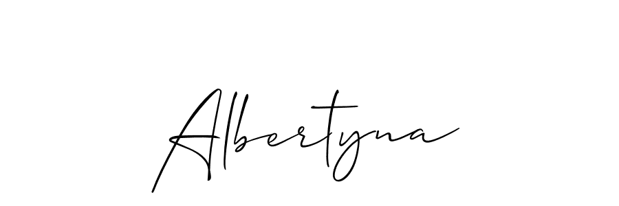 Also You can easily find your signature by using the search form. We will create Albertyna name handwritten signature images for you free of cost using Allison_Script sign style. Albertyna signature style 2 images and pictures png