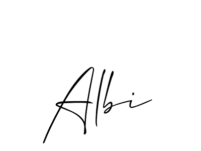 The best way (Allison_Script) to make a short signature is to pick only two or three words in your name. The name Albi include a total of six letters. For converting this name. Albi signature style 2 images and pictures png