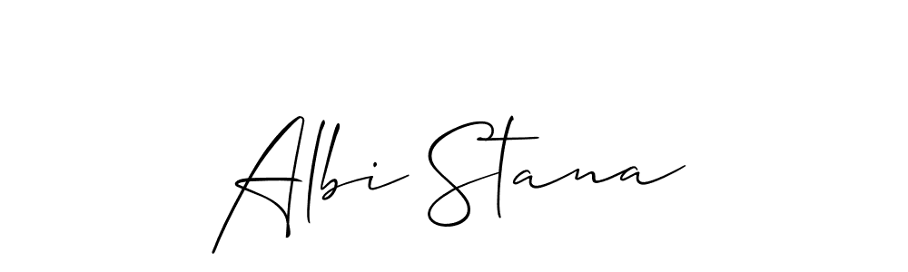 How to make Albi Stana name signature. Use Allison_Script style for creating short signs online. This is the latest handwritten sign. Albi Stana signature style 2 images and pictures png