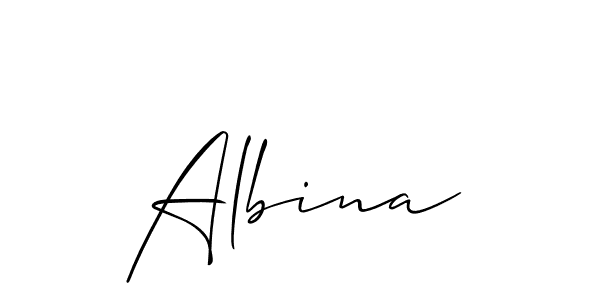 The best way (Allison_Script) to make a short signature is to pick only two or three words in your name. The name Albina include a total of six letters. For converting this name. Albina signature style 2 images and pictures png