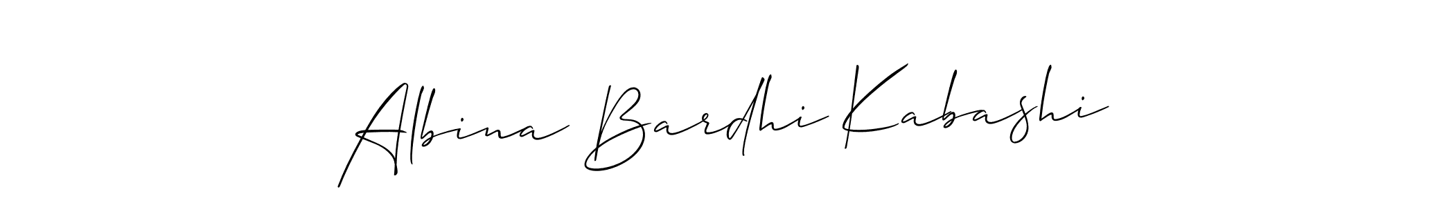 Design your own signature with our free online signature maker. With this signature software, you can create a handwritten (Allison_Script) signature for name Albina Bardhi Kabashi. Albina Bardhi Kabashi signature style 2 images and pictures png