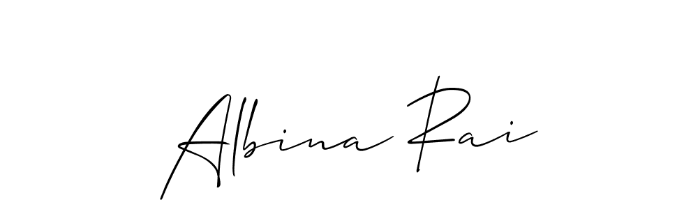 Make a short Albina Rai signature style. Manage your documents anywhere anytime using Allison_Script. Create and add eSignatures, submit forms, share and send files easily. Albina Rai signature style 2 images and pictures png