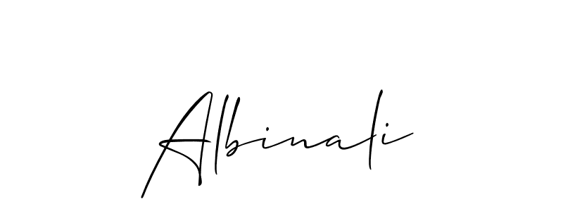 Allison_Script is a professional signature style that is perfect for those who want to add a touch of class to their signature. It is also a great choice for those who want to make their signature more unique. Get Albinali name to fancy signature for free. Albinali signature style 2 images and pictures png