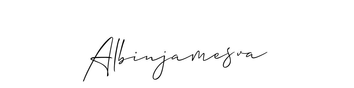 How to make Albinjamesva name signature. Use Allison_Script style for creating short signs online. This is the latest handwritten sign. Albinjamesva signature style 2 images and pictures png