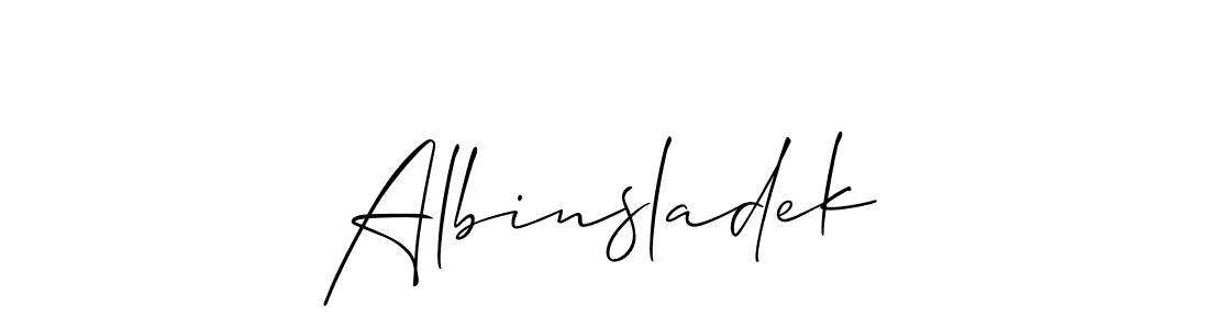 Albinsladek stylish signature style. Best Handwritten Sign (Allison_Script) for my name. Handwritten Signature Collection Ideas for my name Albinsladek. Albinsladek signature style 2 images and pictures png