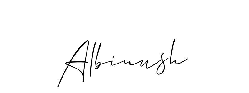 Use a signature maker to create a handwritten signature online. With this signature software, you can design (Allison_Script) your own signature for name Albinush. Albinush signature style 2 images and pictures png