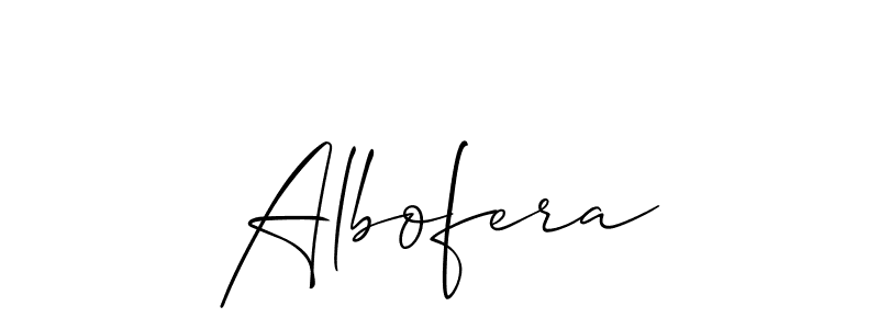 How to make Albofera signature? Allison_Script is a professional autograph style. Create handwritten signature for Albofera name. Albofera signature style 2 images and pictures png