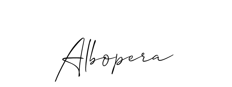 Design your own signature with our free online signature maker. With this signature software, you can create a handwritten (Allison_Script) signature for name Albopera. Albopera signature style 2 images and pictures png