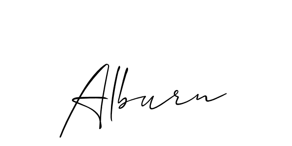 Use a signature maker to create a handwritten signature online. With this signature software, you can design (Allison_Script) your own signature for name Alburn. Alburn signature style 2 images and pictures png