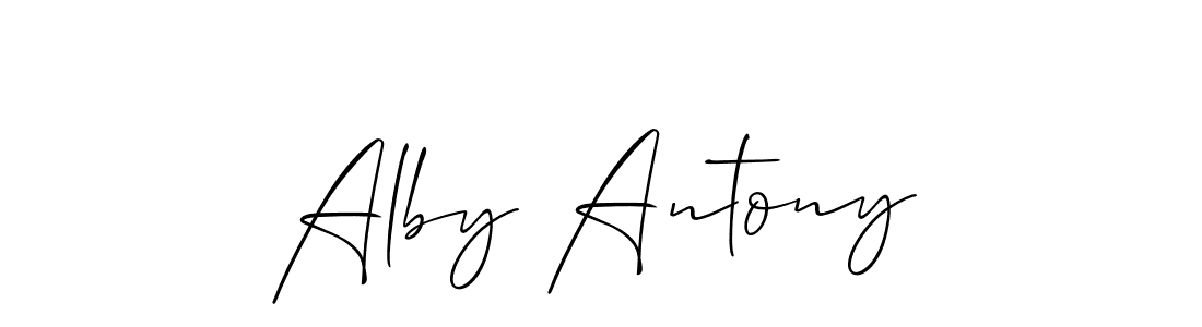 You should practise on your own different ways (Allison_Script) to write your name (Alby Antony) in signature. don't let someone else do it for you. Alby Antony signature style 2 images and pictures png