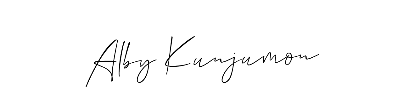 Similarly Allison_Script is the best handwritten signature design. Signature creator online .You can use it as an online autograph creator for name Alby Kunjumon. Alby Kunjumon signature style 2 images and pictures png