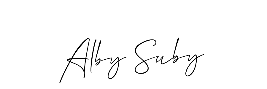 Make a beautiful signature design for name Alby Suby. With this signature (Allison_Script) style, you can create a handwritten signature for free. Alby Suby signature style 2 images and pictures png