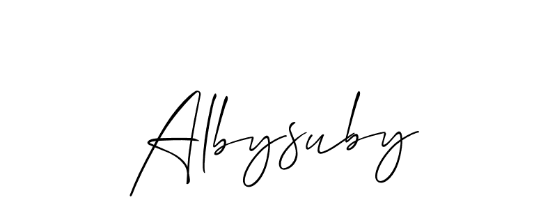 How to make Albysuby signature? Allison_Script is a professional autograph style. Create handwritten signature for Albysuby name. Albysuby signature style 2 images and pictures png