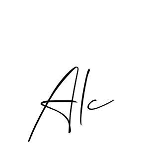 Make a beautiful signature design for name Alc. With this signature (Allison_Script) style, you can create a handwritten signature for free. Alc signature style 2 images and pictures png