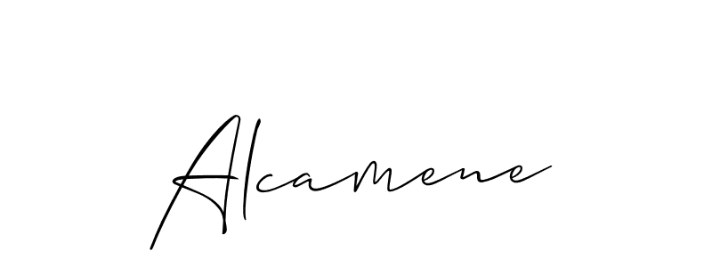 How to make Alcamene name signature. Use Allison_Script style for creating short signs online. This is the latest handwritten sign. Alcamene signature style 2 images and pictures png