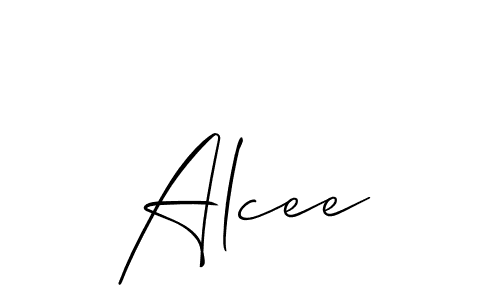 Create a beautiful signature design for name Alcee. With this signature (Allison_Script) fonts, you can make a handwritten signature for free. Alcee signature style 2 images and pictures png