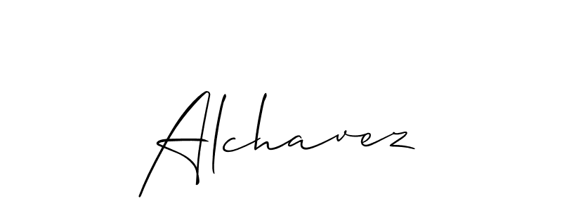 How to make Alchavez signature? Allison_Script is a professional autograph style. Create handwritten signature for Alchavez name. Alchavez signature style 2 images and pictures png