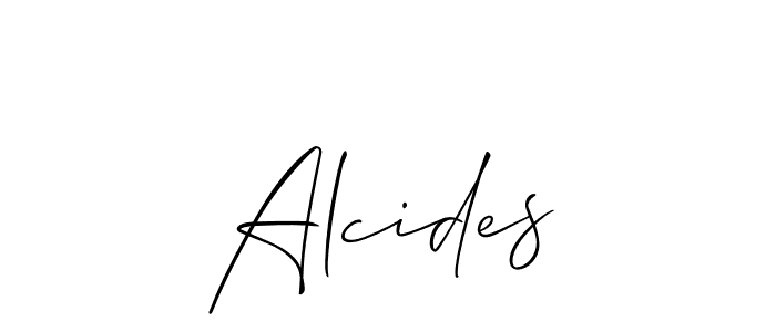 Allison_Script is a professional signature style that is perfect for those who want to add a touch of class to their signature. It is also a great choice for those who want to make their signature more unique. Get Alcides name to fancy signature for free. Alcides signature style 2 images and pictures png