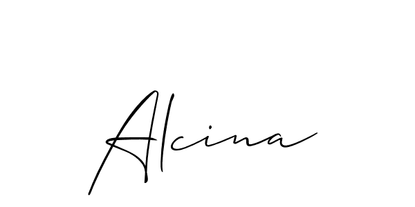 Allison_Script is a professional signature style that is perfect for those who want to add a touch of class to their signature. It is also a great choice for those who want to make their signature more unique. Get Alcina name to fancy signature for free. Alcina signature style 2 images and pictures png