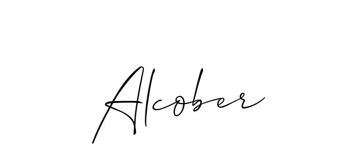 How to make Alcober signature? Allison_Script is a professional autograph style. Create handwritten signature for Alcober name. Alcober signature style 2 images and pictures png