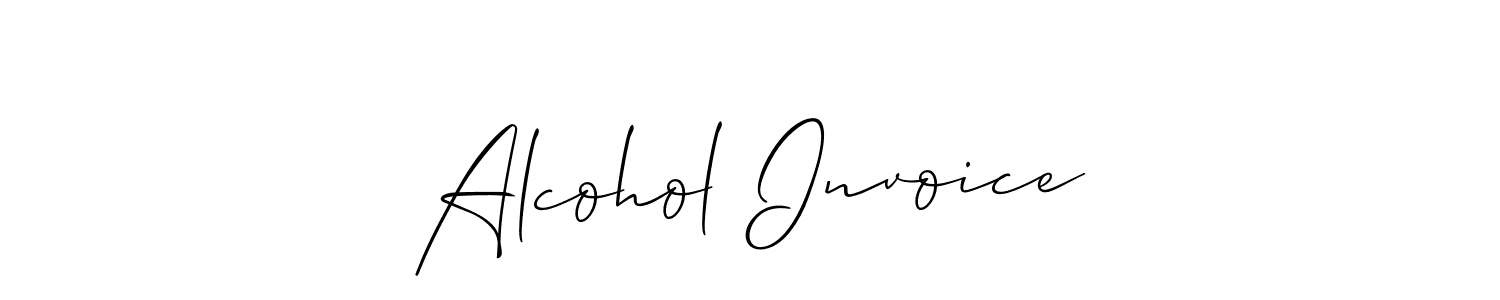 How to make Alcohol Invoice name signature. Use Allison_Script style for creating short signs online. This is the latest handwritten sign. Alcohol Invoice signature style 2 images and pictures png