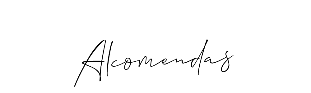 Make a beautiful signature design for name Alcomendas. With this signature (Allison_Script) style, you can create a handwritten signature for free. Alcomendas signature style 2 images and pictures png